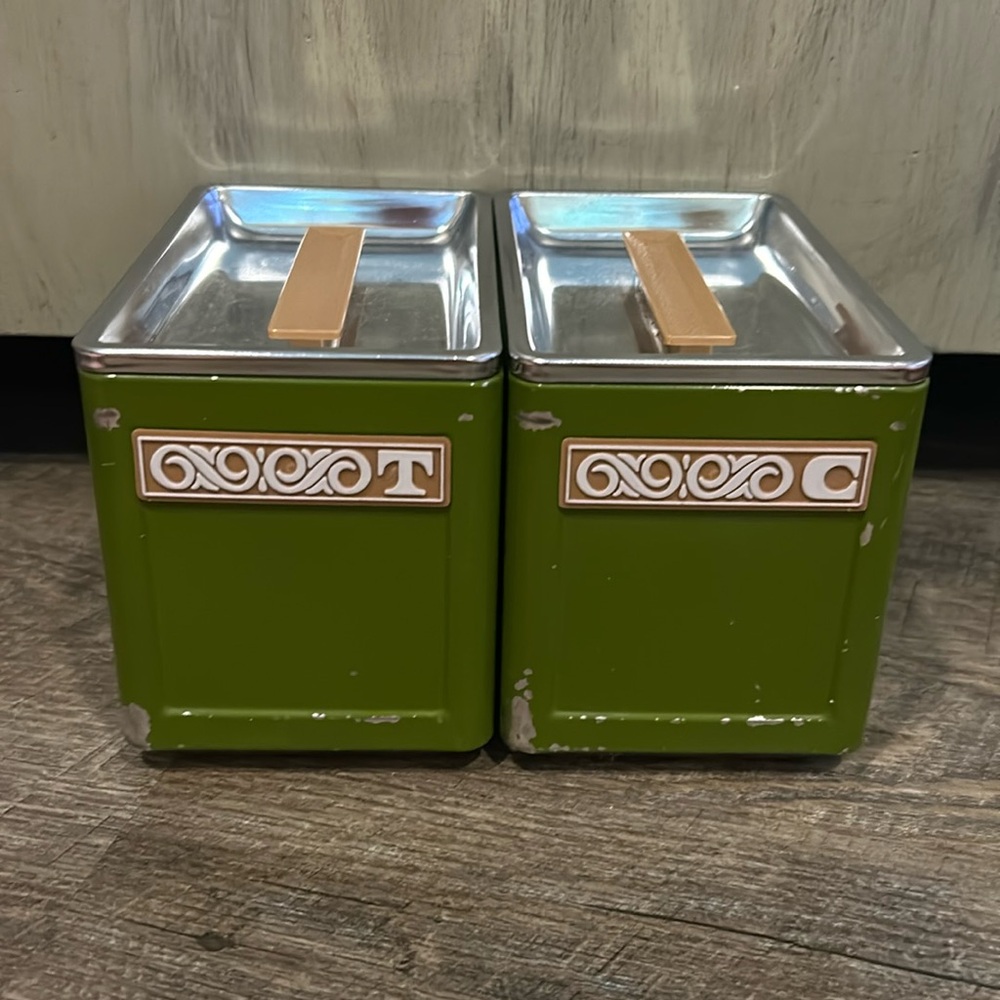 Vintage tin canisters
